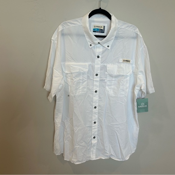 Men’s Magellan Outdoors Short Sleeve Laguna Madre Fishing Shirt, XL, White - Picture 3 of 8